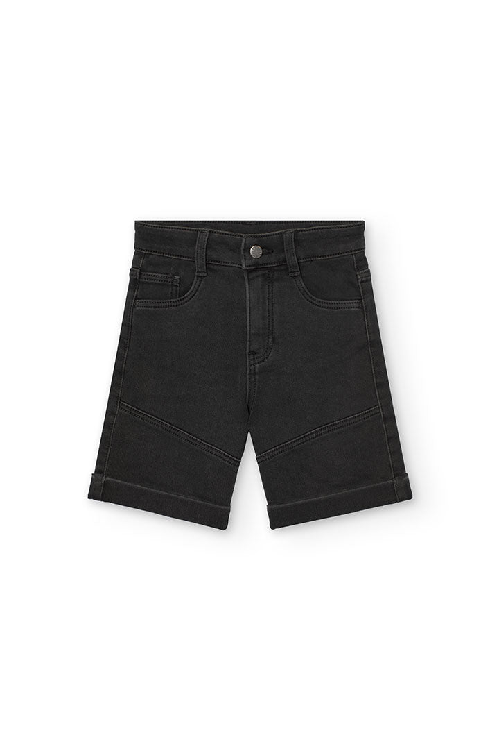 Bermuda in Denim per Ragazzo di Colore Nero Boboli