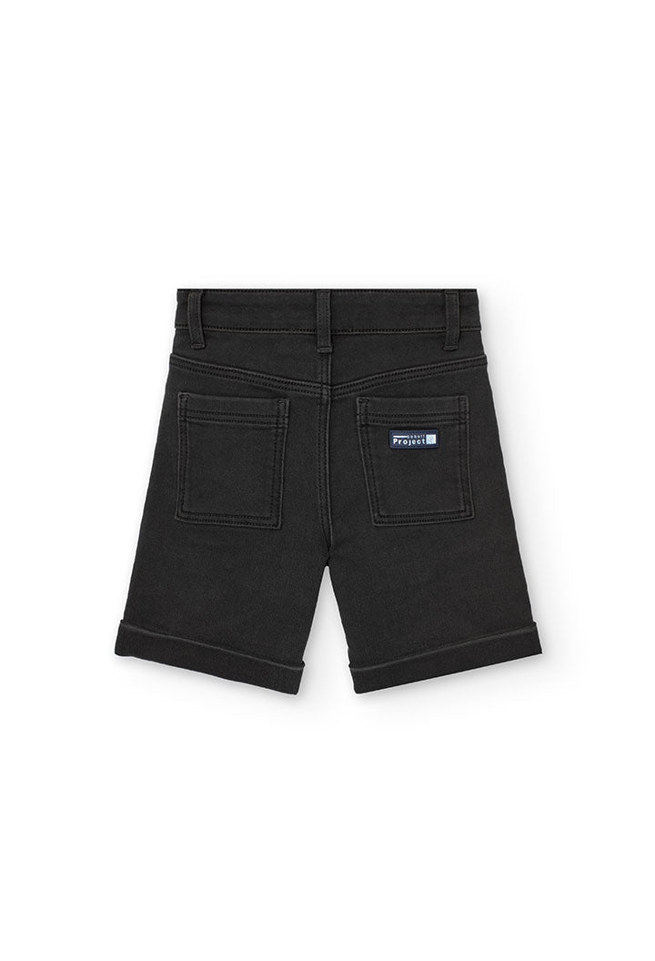 Bermuda in Denim per Ragazzo di Colore Nero Boboli