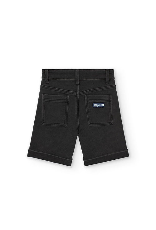 Bermuda in Denim per Ragazzo di Colore Nero Boboli