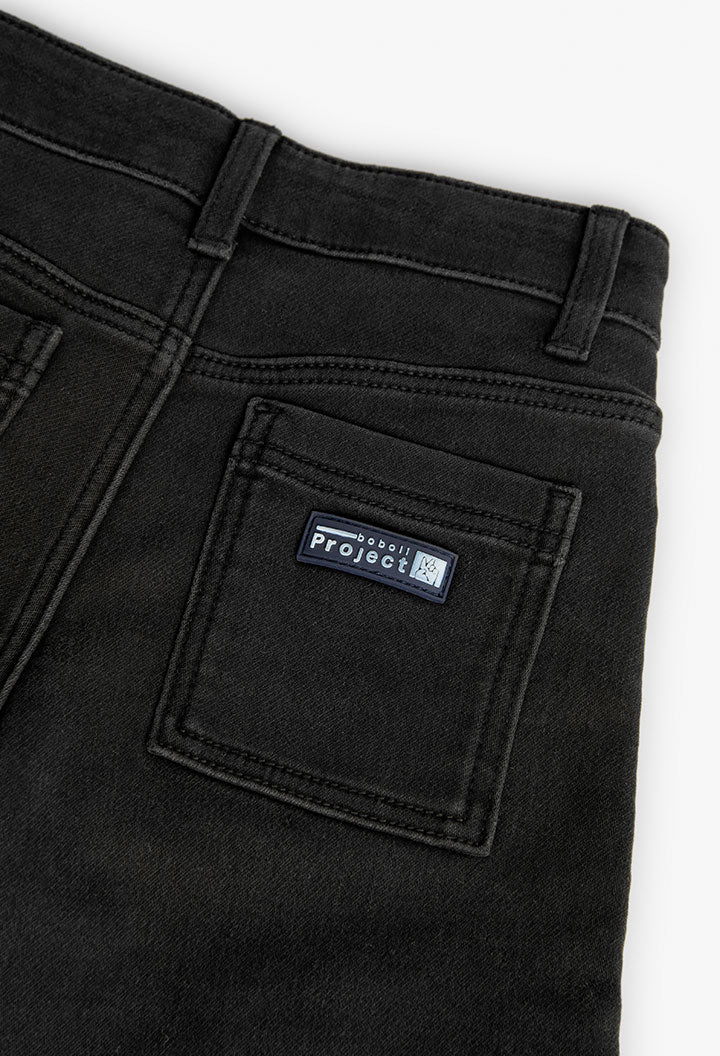 Bermuda in Denim per Ragazzo di Colore Nero Boboli