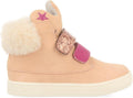 Anagry Stivaletto Rosa con Strappi Glitterati e Peluche Sul Retro