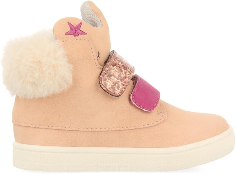 Anagry Stivaletto Rosa con Strappi Glitterati e Peluche Sul Retro