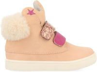 Anagry Stivaletto Rosa con Strappi Glitterati e Peluche Sul Retro