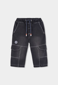 Pantaloni Denim Bambino Nero Boboli