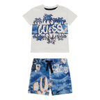 Set Ss T-shirt+activ Guess - Neonato