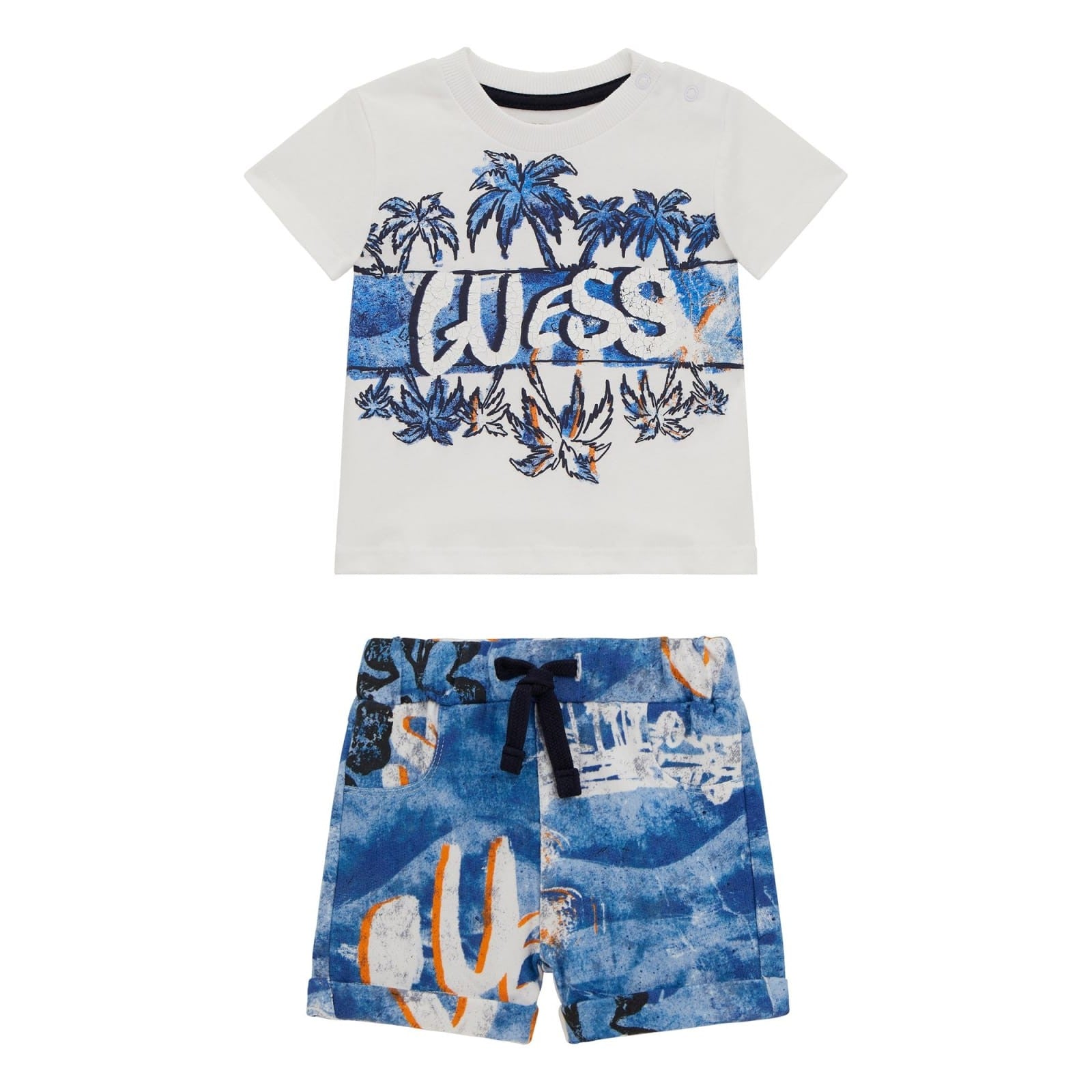 Set Ss T-shirt+activ Guess - Neonato