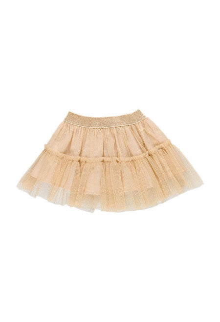 Gonna in tulle per bambina in colore beige