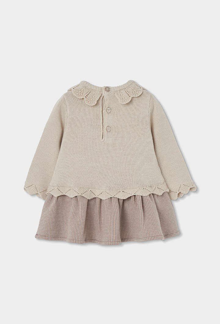 Vestito Maglieria Combinato Neonata Crema Boboli