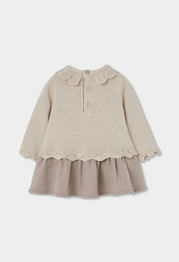 Vestito Maglieria Combinato Neonata Crema Boboli