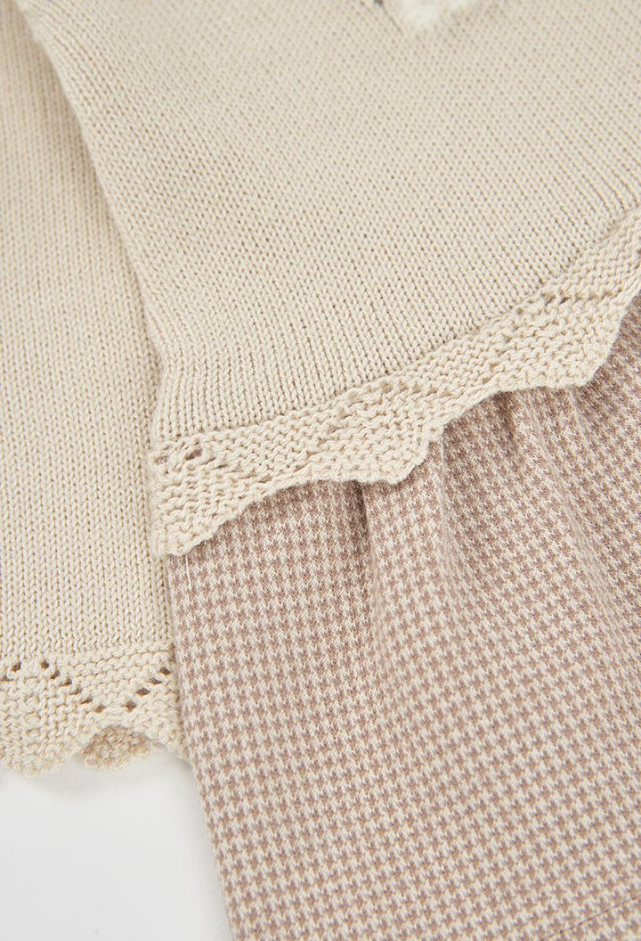 Vestito Maglieria Combinato Neonata Crema Boboli