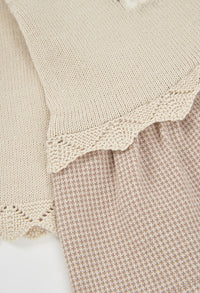Vestito Maglieria Combinato Neonata Crema Boboli