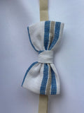Papillon Coordinabile a Righe Azzurro e Beige New Born Manuell & Frank