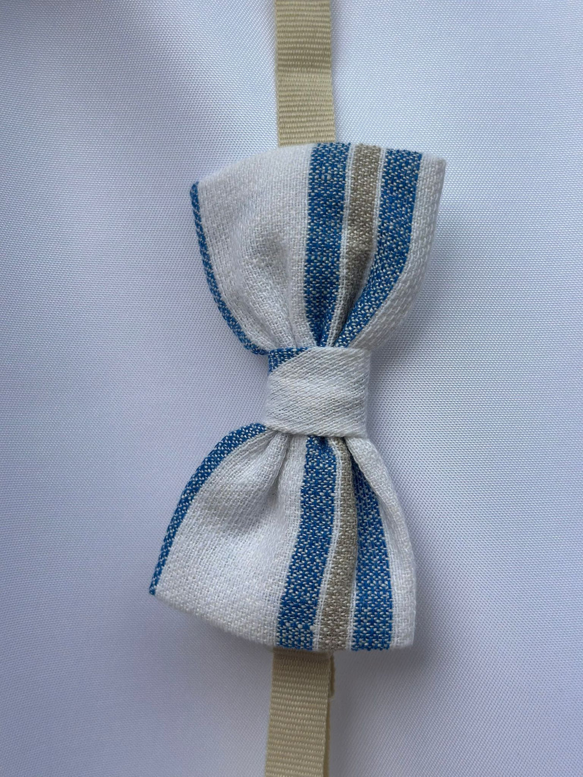 Papillon Coordinabile a Righe Azzurro e Beige New Born Manuell & Frank