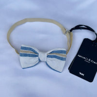 Papillon Coordinabile a Righe Azzurro e Beige New Born Manuell & Frank