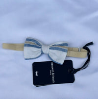 Papillon Coordinabile a Righe Azzurro e Beige New Born Manuell & Frank