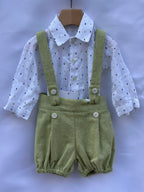 Camicia/body New Born Fantasia Rombo Blu e Verde Manuell & Frank - Neonato