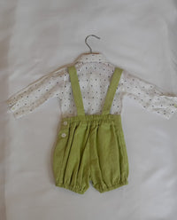 Camicia/body New Born Fantasia Rombo Blu e Verde Manuell & Frank - Neonato