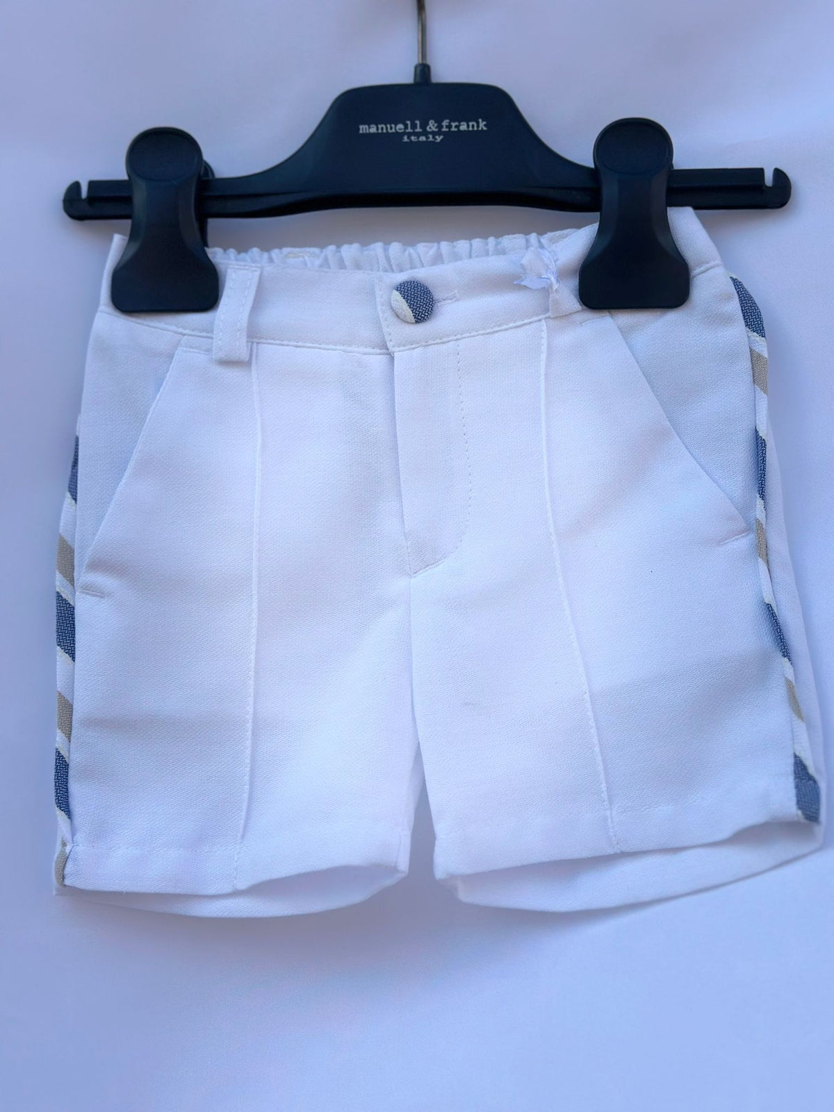 Bermuda con Particolare a Righe Laterale Coordinabile New Born Manuell & Frank -