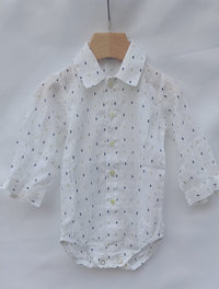 Camicia/body New Born Fantasia Rombo Blu e Verde Manuell & Frank - Neonato