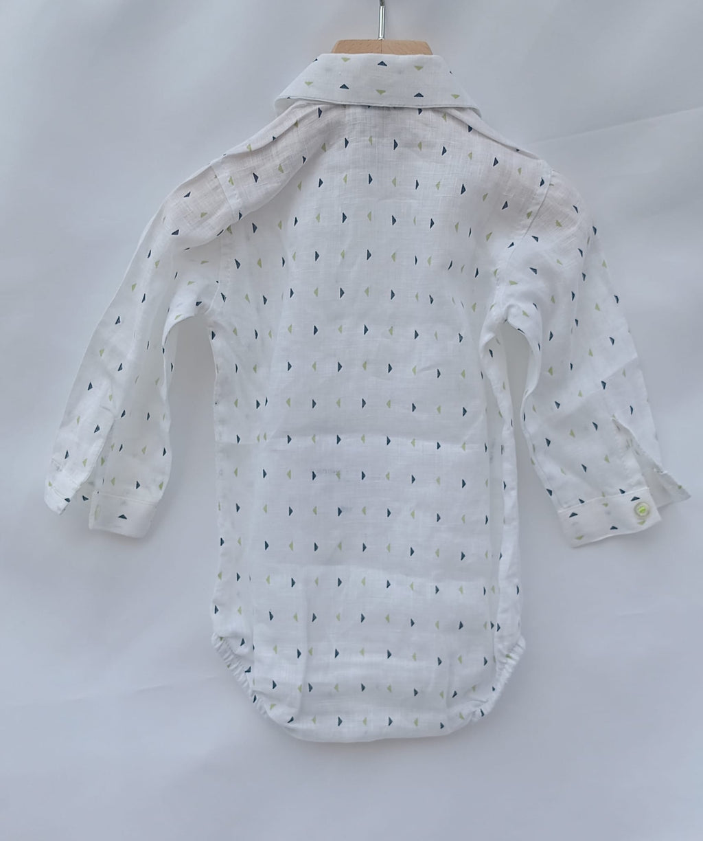 Camicia/body New Born Fantasia Rombo Blu e Verde Manuell & Frank - Neonato