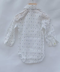 Camicia/body New Born Fantasia Rombo Blu e Verde Manuell & Frank - Neonato