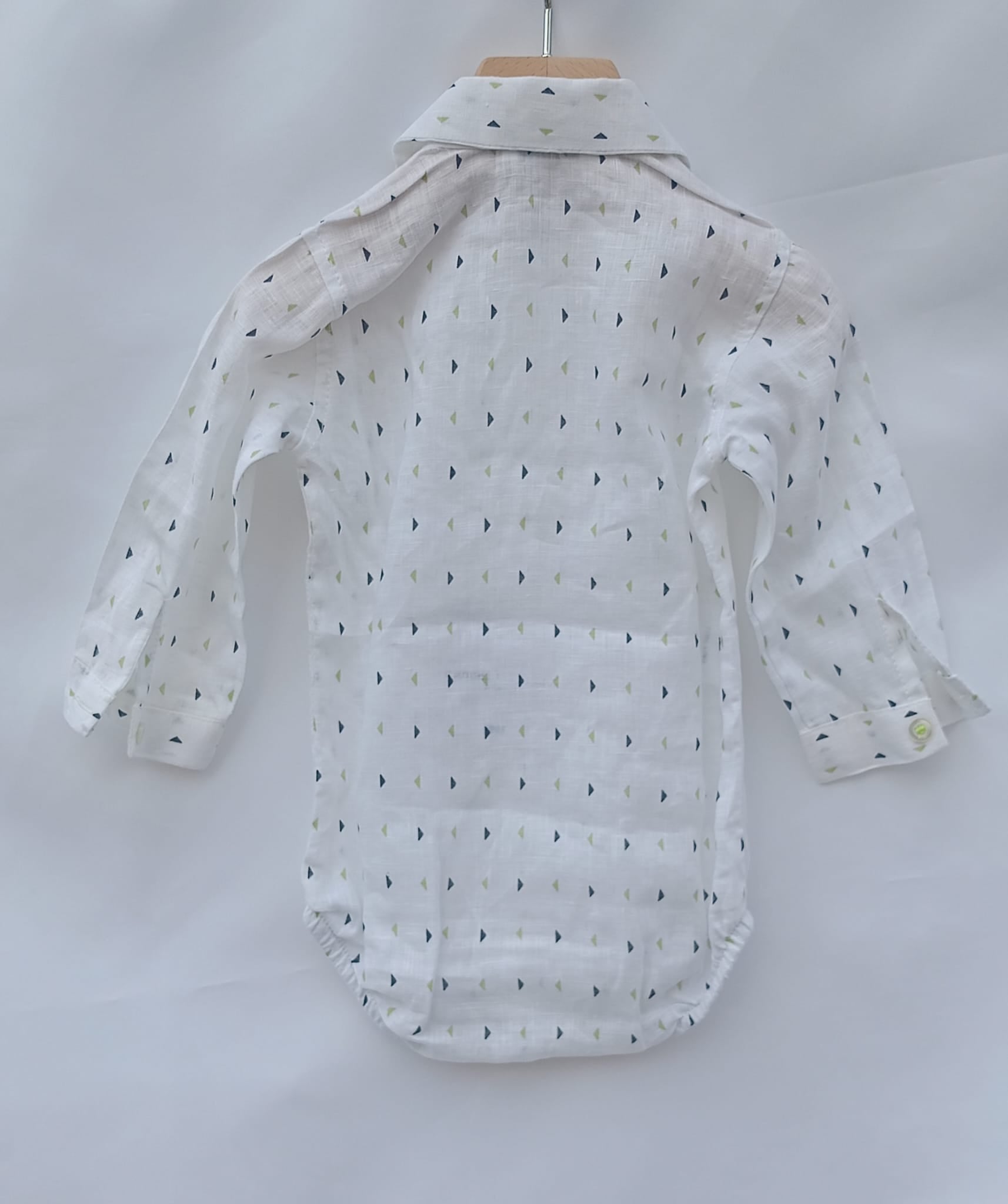 Camicia/body New Born Fantasia Rombo Blu e Verde Manuell & Frank - Neonato