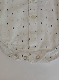 Camicia/body New Born Fantasia Rombo Blu e Verde Manuell & Frank - Neonato