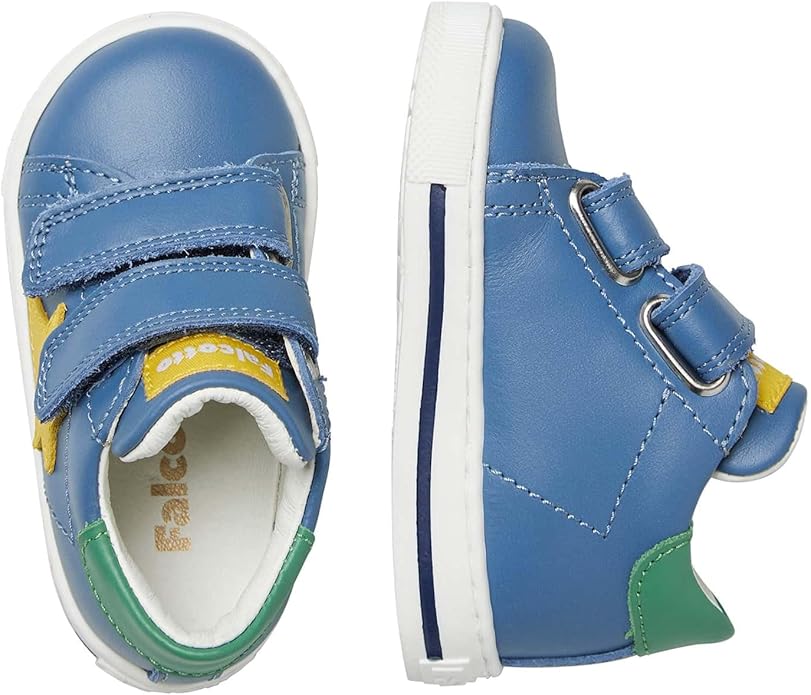 Scarpe Falcotto Sasha Vl Canvas Pr.jeep/gum Azure-yellow Fluo - Neonato