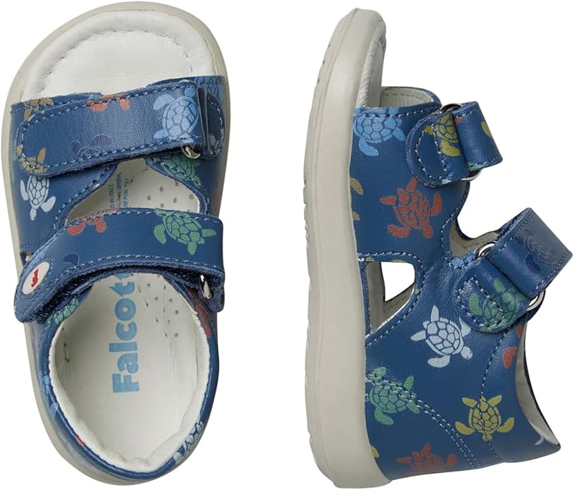 Scarpe Falcotto New River Calf Pr.turtles Azure - Neonato