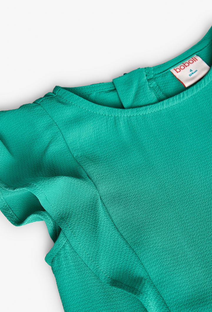 Tuta in Crepe per Bambina Verde Acqua Boboli