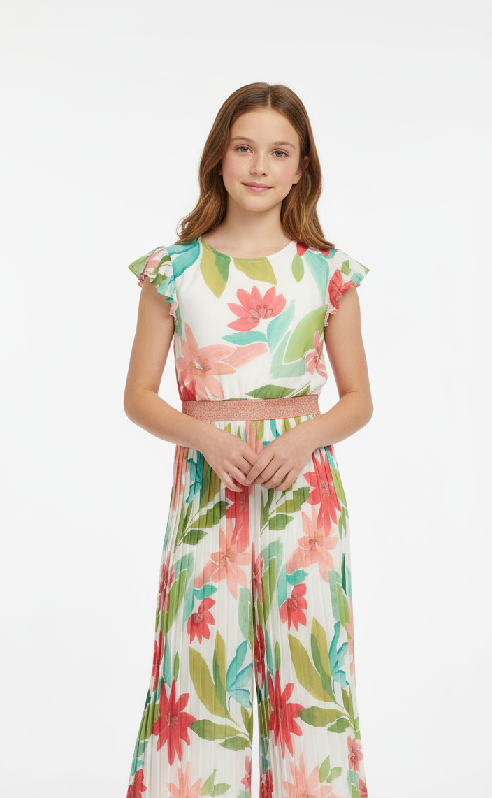 Tutina garza fiori per ragazza -BCI