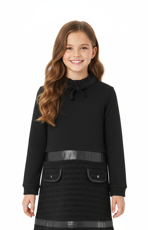 Vestito jersey combinato per ragazza
