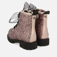 Surany Stivaletto Glitterato con Cerniera e Lacci in Tulle - Bambini