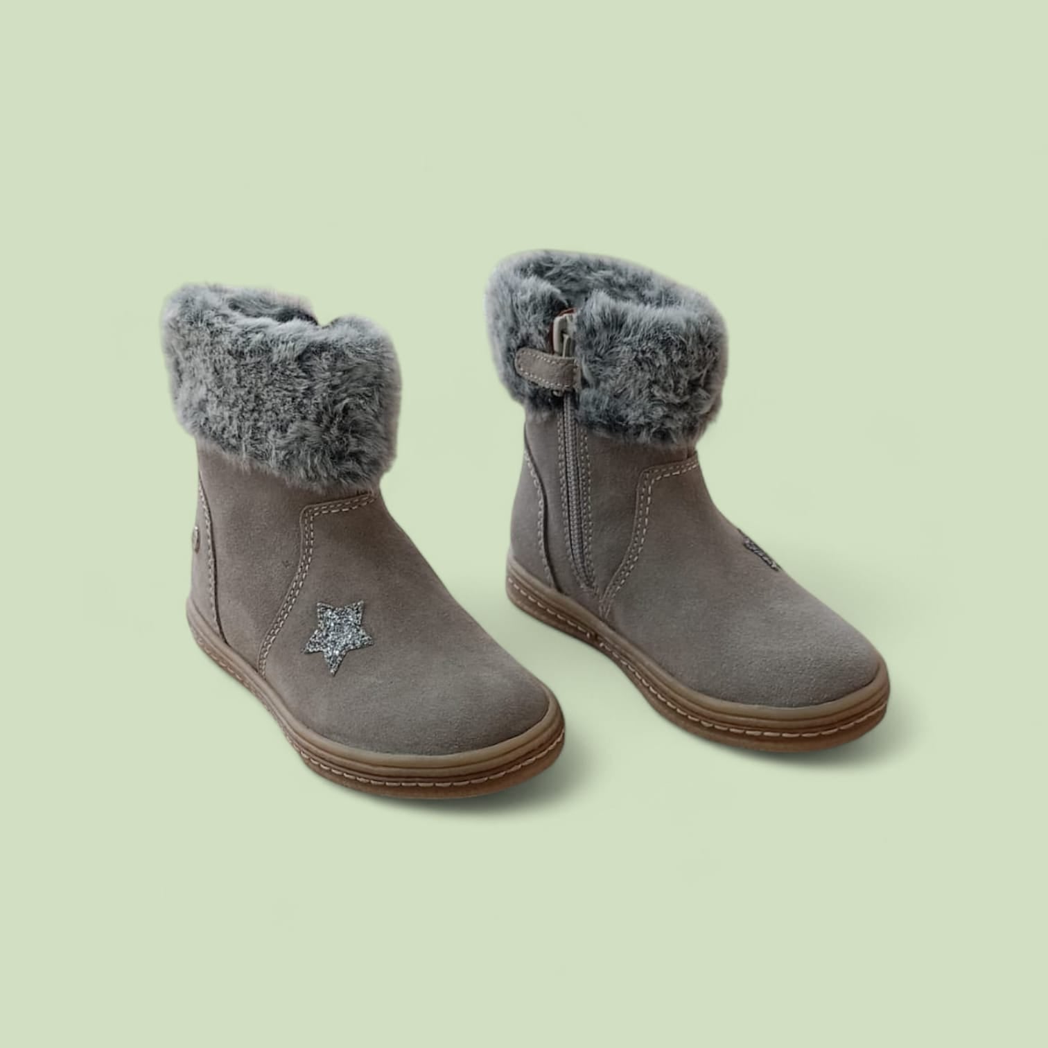 ASIDE STIVALETTO GRIGIO CON ECO-PELLICCIA SUL BORDO
