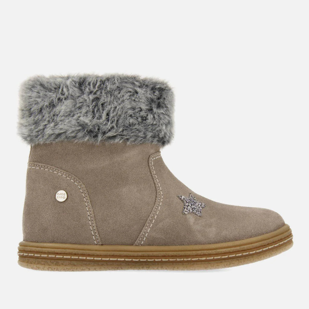 Aside Stivaletto Grigio con Eco-pelliccia Sul Bordo