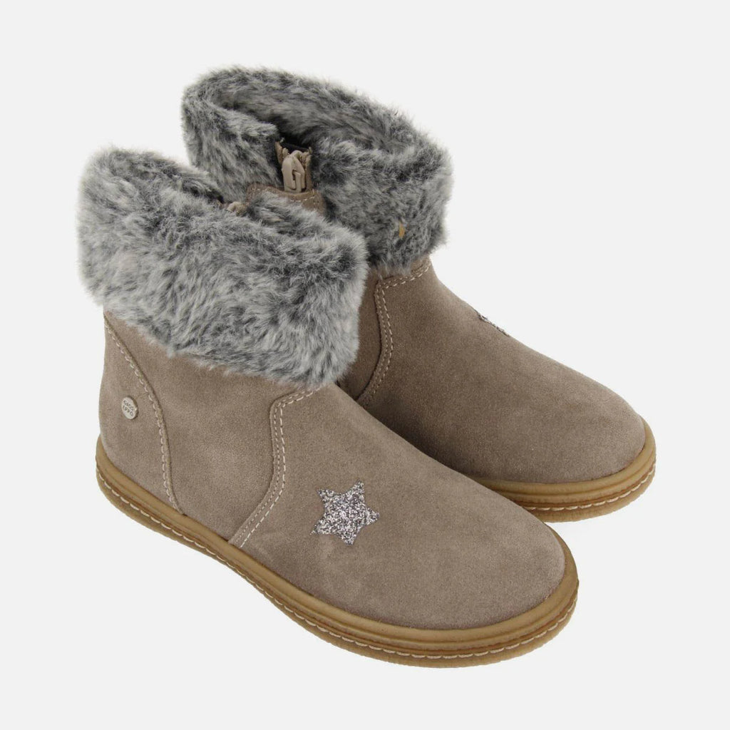 Aside Stivaletto Grigio con Eco-pelliccia Sul Bordo