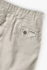 Bermuda di Lino per Bambino e Ragazzo in Colore Beige Boboli