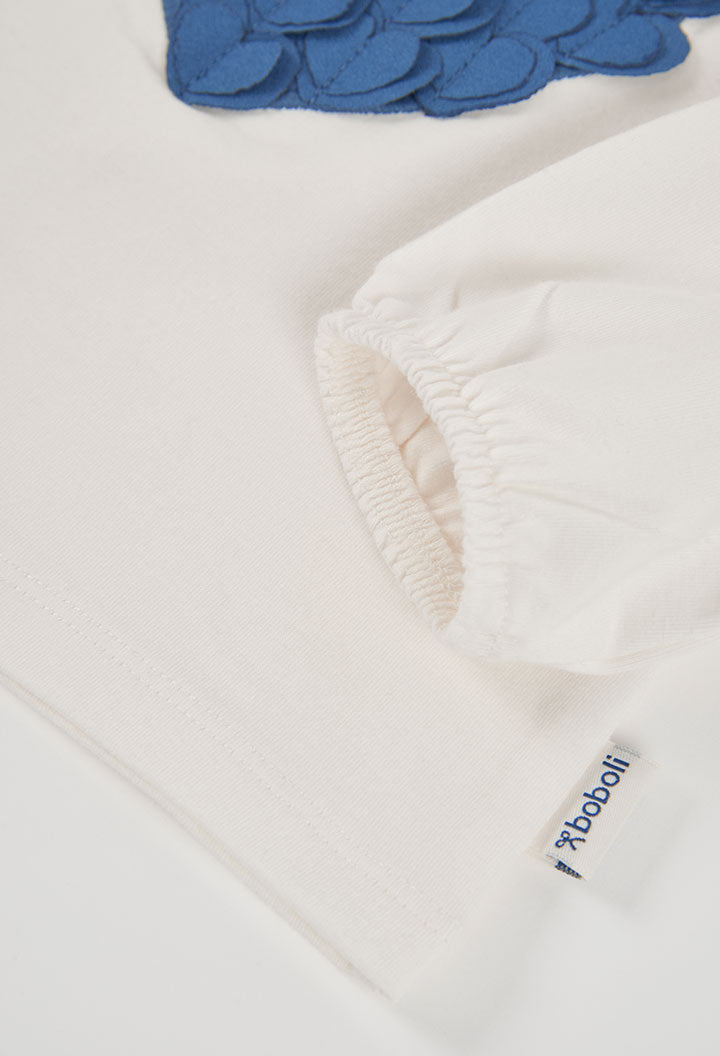 Maglietta Jersey Elastico Bambina Off White Boboli