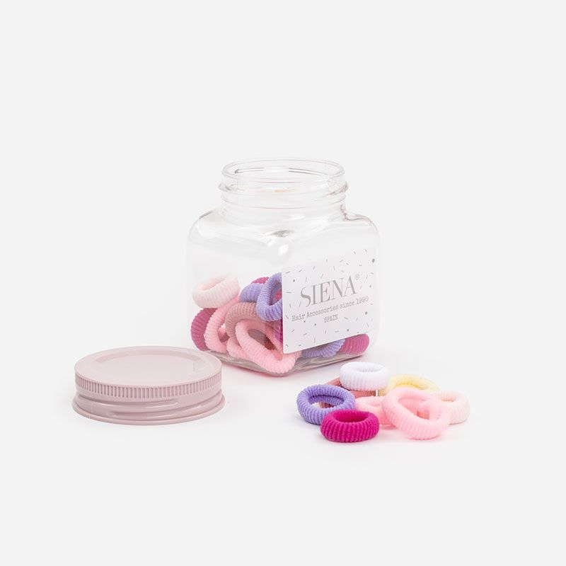 Barattolo con 30 Mini Elastici per Capelli Siena