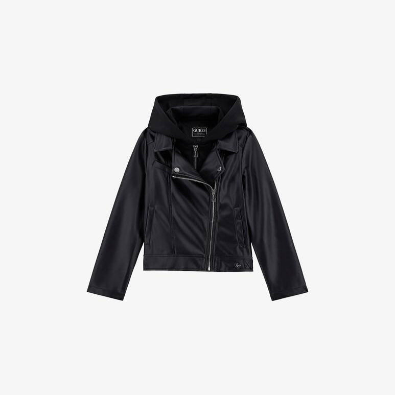 Giacche e capispalla Pu Hooded Ls Jacket W/zip Guess - Bambina