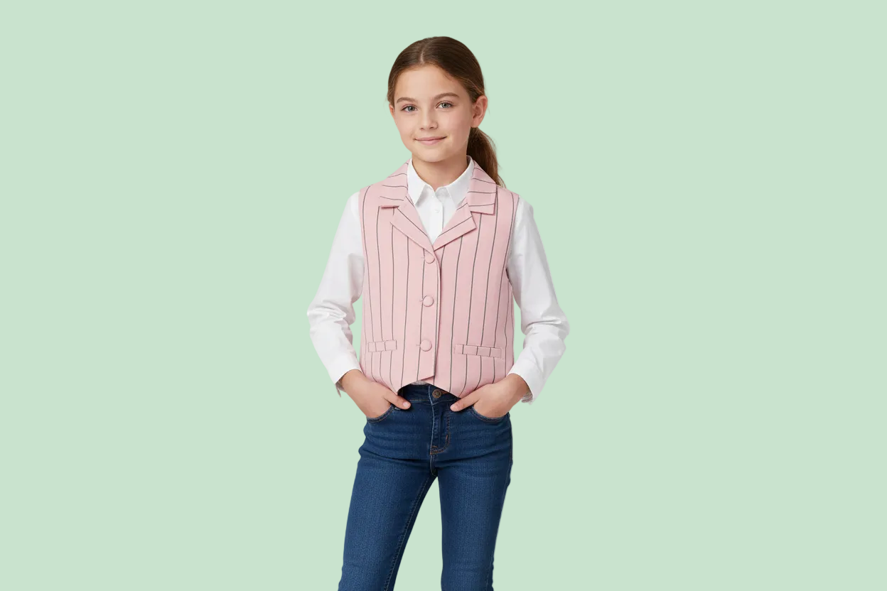 GILET A RIGHE PER RAGAZZA