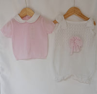 Pagliaccetto Scamiciato + Maglietta in Filo Pappa& Latte Pappa & Latte - Neonata