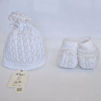 Set Cappellino + Scarpette in Filo Pappa & Latte - Neonata