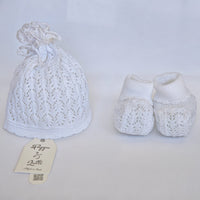 Set Cappellino + Scarpette in Filo Pappa & Latte - Neonata