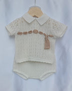 2Pz: Maglietta + Coulotte Filo Pappa & Latte - Neonata
