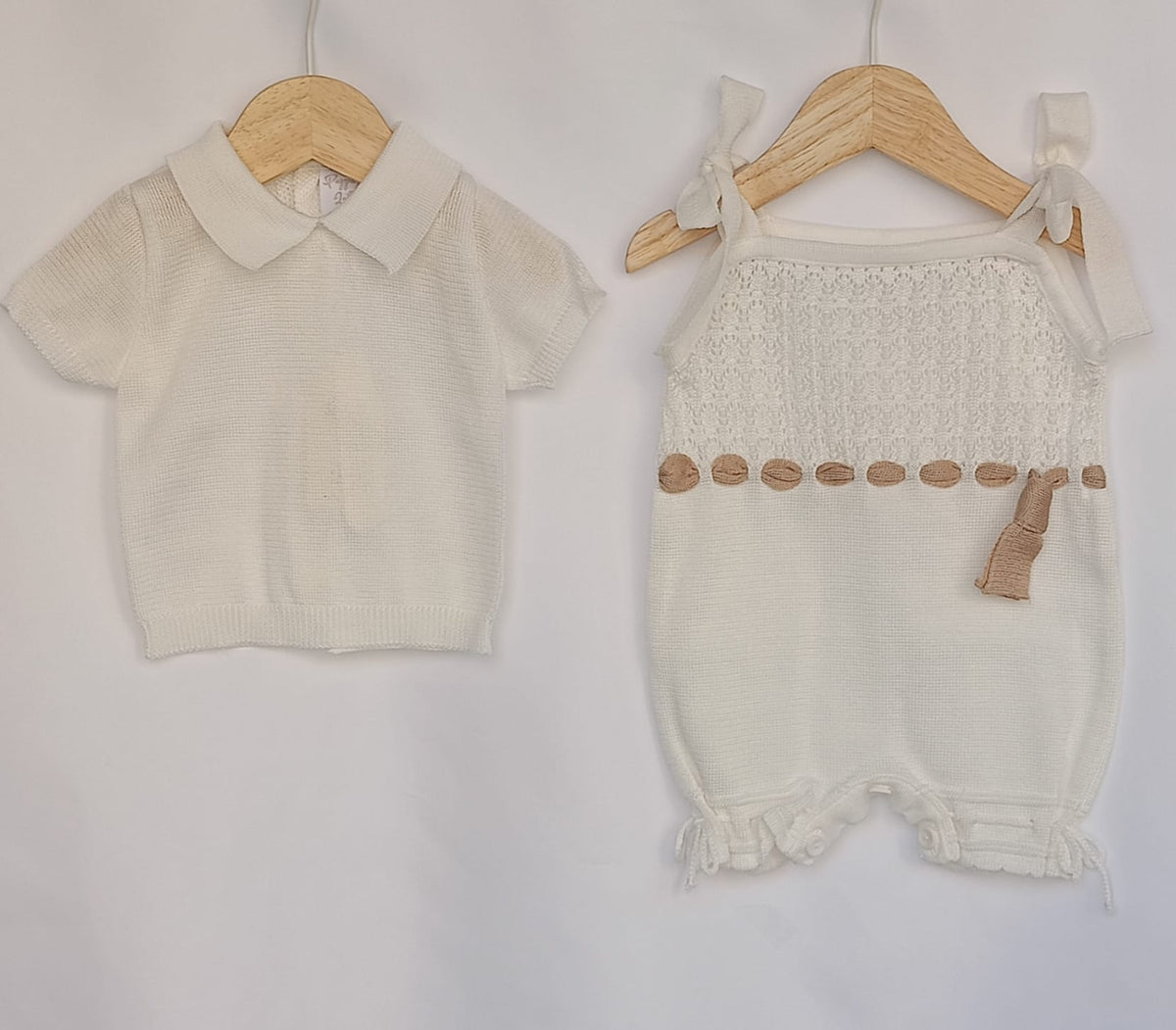 Pagliaccetto Scamiciato + T-shirt Filo Pappa & Latte - Neonata