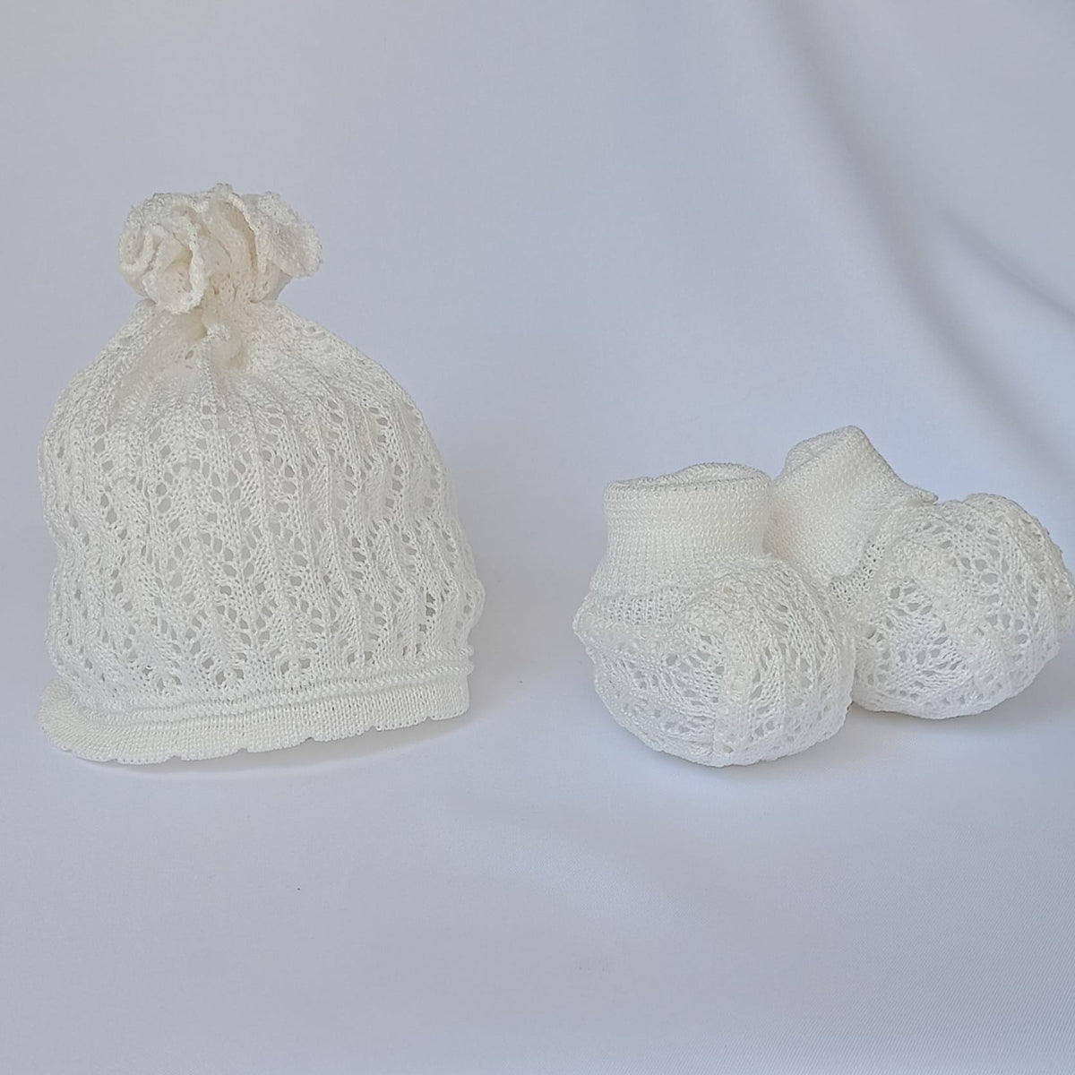 Set Cappellino + Scarpette in Filo Pappa & Latte - Neonata