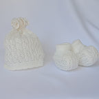 Set Cappellino + Scarpette in Filo Pappa & Latte - Neonata