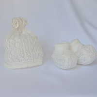 Set Cappellino + Scarpette in Filo Pappa & Latte - Neonata