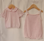 Pagliaccetto Scamiciato + T-shirt Filo Pappa & Latte - Neonata